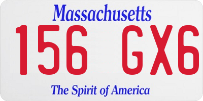 MA license plate 156GX6