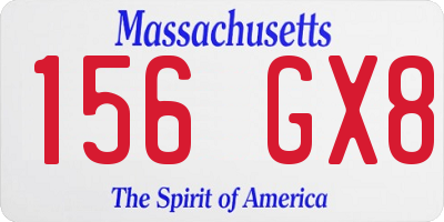 MA license plate 156GX8