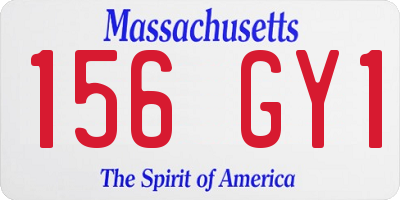 MA license plate 156GY1