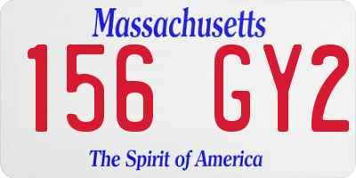 MA license plate 156GY2