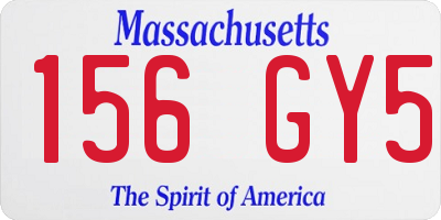 MA license plate 156GY5