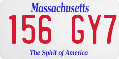 MA license plate 156GY7