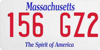 MA license plate 156GZ2