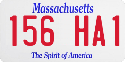 MA license plate 156HA1