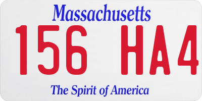 MA license plate 156HA4
