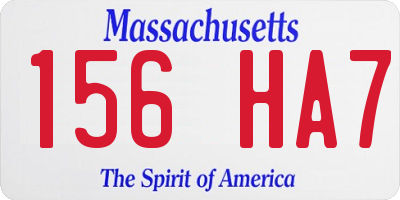 MA license plate 156HA7