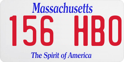 MA license plate 156HB0