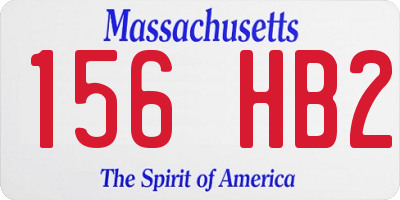 MA license plate 156HB2