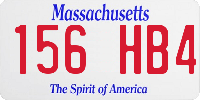 MA license plate 156HB4