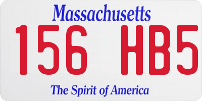 MA license plate 156HB5