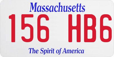MA license plate 156HB6