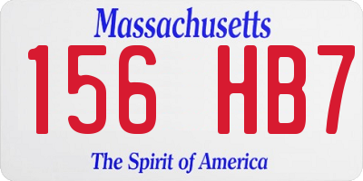 MA license plate 156HB7