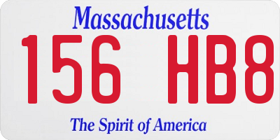 MA license plate 156HB8