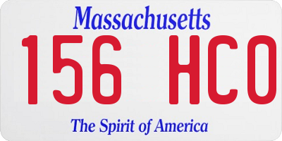 MA license plate 156HC0