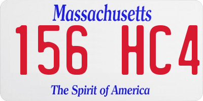 MA license plate 156HC4
