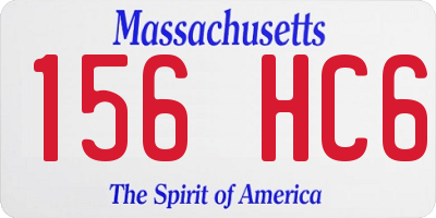 MA license plate 156HC6