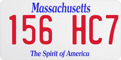 MA license plate 156HC7