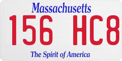 MA license plate 156HC8