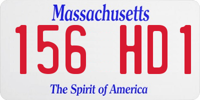 MA license plate 156HD1