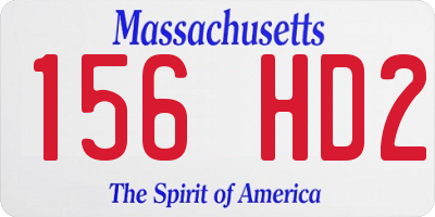 MA license plate 156HD2