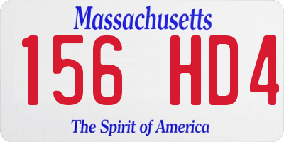 MA license plate 156HD4