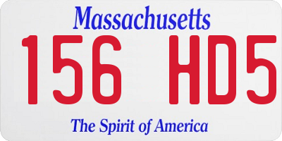 MA license plate 156HD5
