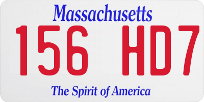 MA license plate 156HD7