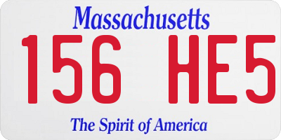 MA license plate 156HE5