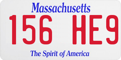 MA license plate 156HE9