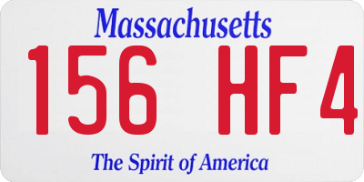 MA license plate 156HF4