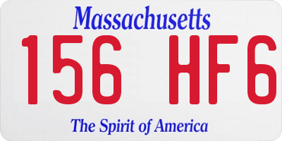 MA license plate 156HF6