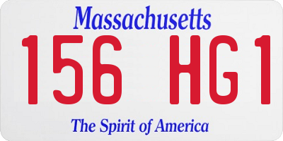 MA license plate 156HG1