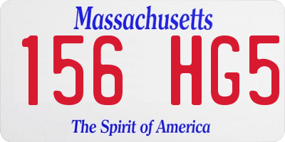 MA license plate 156HG5
