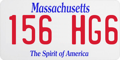 MA license plate 156HG6