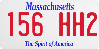 MA license plate 156HH2