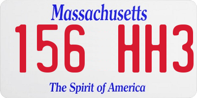 MA license plate 156HH3