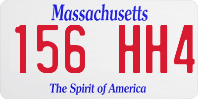 MA license plate 156HH4