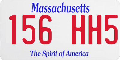 MA license plate 156HH5