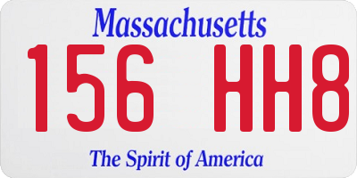 MA license plate 156HH8