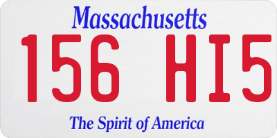 MA license plate 156HI5