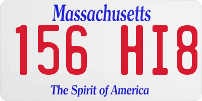 MA license plate 156HI8