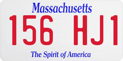 MA license plate 156HJ1