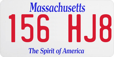 MA license plate 156HJ8