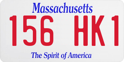MA license plate 156HK1