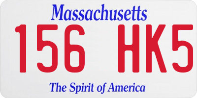 MA license plate 156HK5