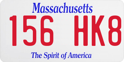MA license plate 156HK8