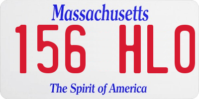 MA license plate 156HL0