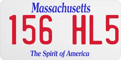 MA license plate 156HL5
