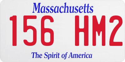 MA license plate 156HM2