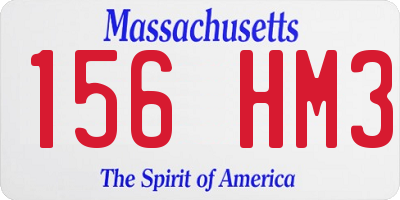 MA license plate 156HM3